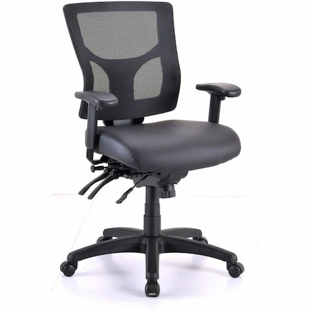 Lorell Conjure Mid-Back Office Chair, Antibacterial, Black LLR62041
